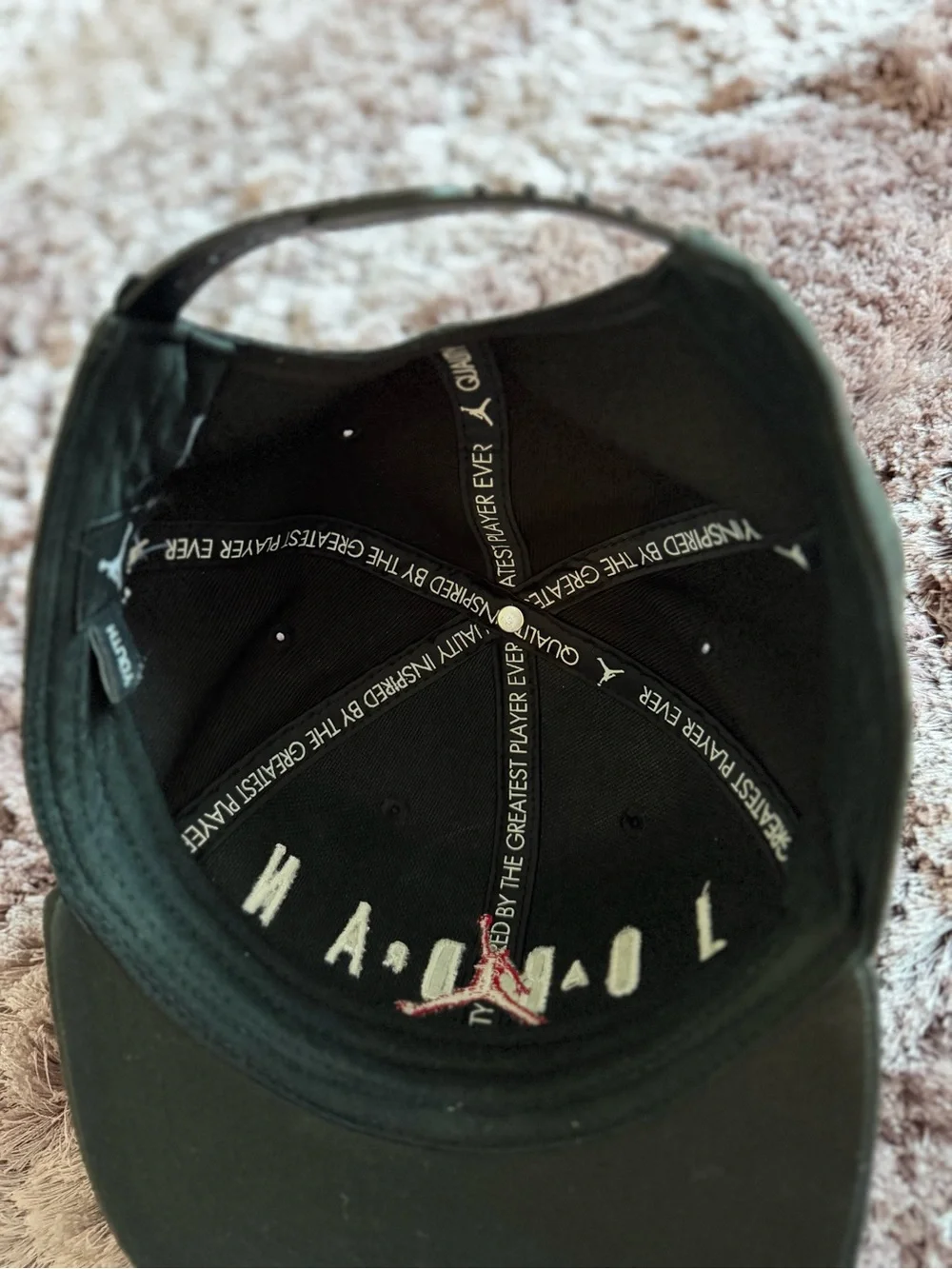 Jordan Youth Black Cap with Red Jumpman Logo